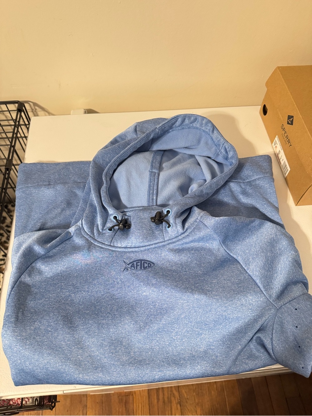 AFTCO Heather Light Blue Pullover Hoodie